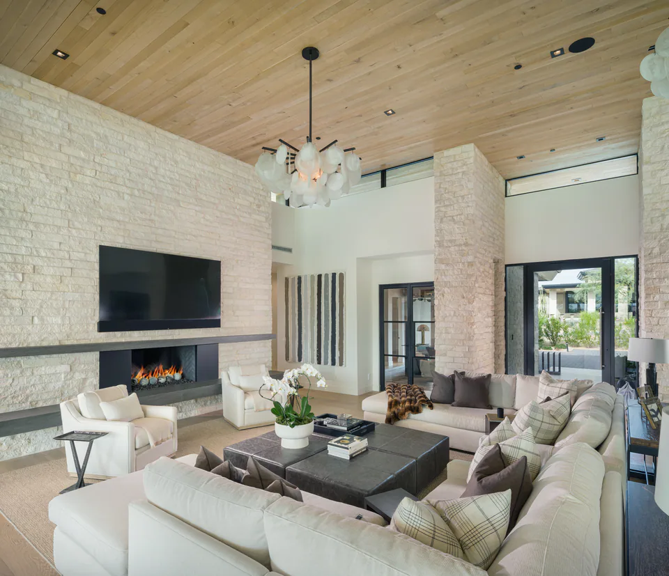 Great room at Solitude, Scottsdale, Arizona, interior design by Paul Lauren Designs
