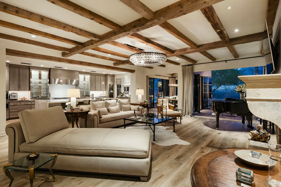 Great room at The Village of Silverleaf, North Scottsdale, Arizona, interior design by Paul Lauren Designs